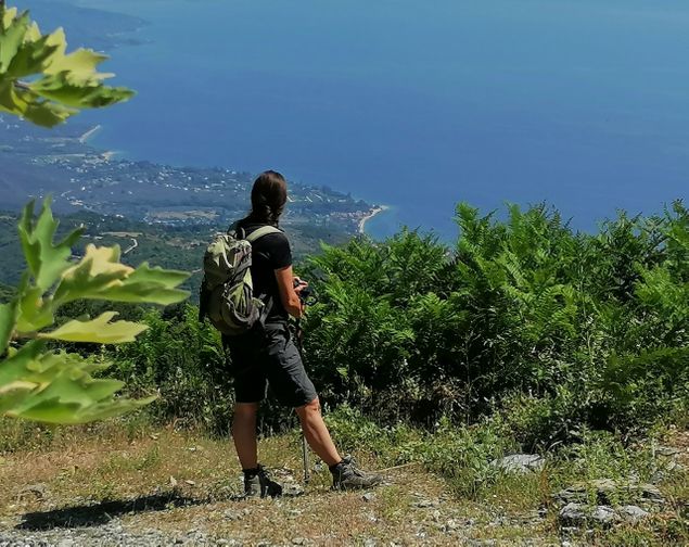 Blick Richtung Süden auf den Golf von Pagastikos